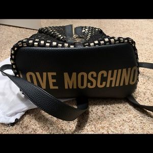 Love Moschino metallic weave effect backpack